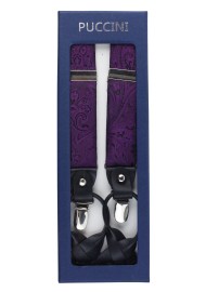 Paisley Suspenders in Berry in Box