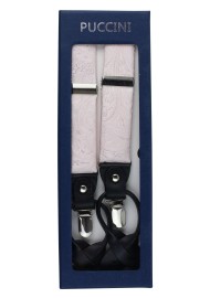 Blush Pink Paisley Suspenders in Box