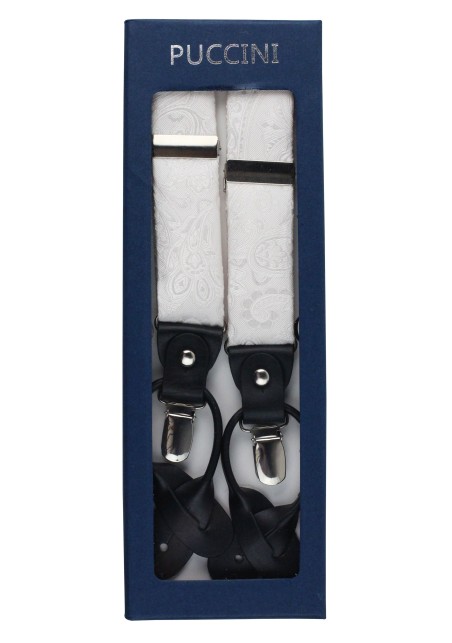 Ivory Paisley Suspenders in Box