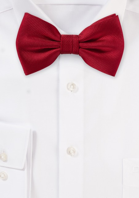 Microtexture Bow Tie in Bright Red