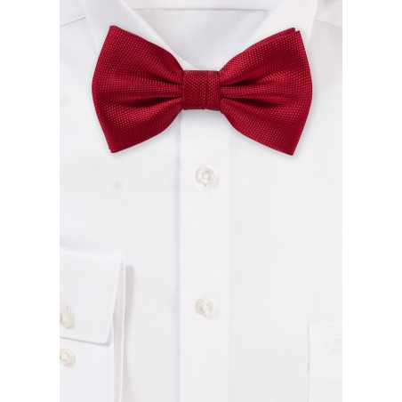 Microtexture Bow Tie in Bright Red