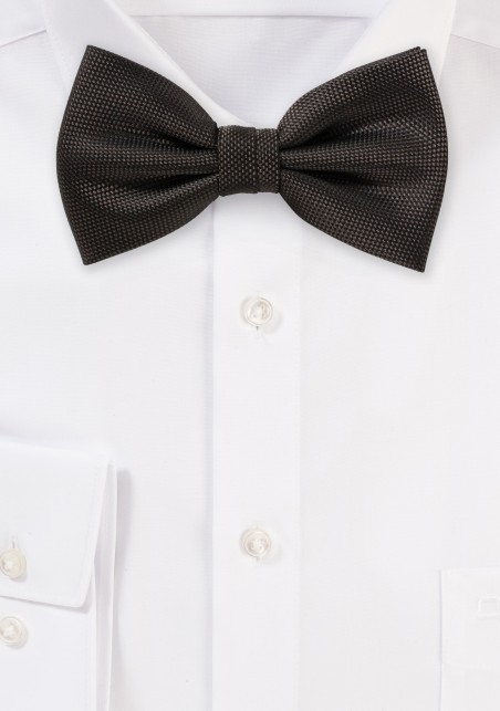 Dark Brown Matte Woven Bow Tie