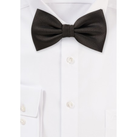 Dark Brown Matte Woven Bow Tie