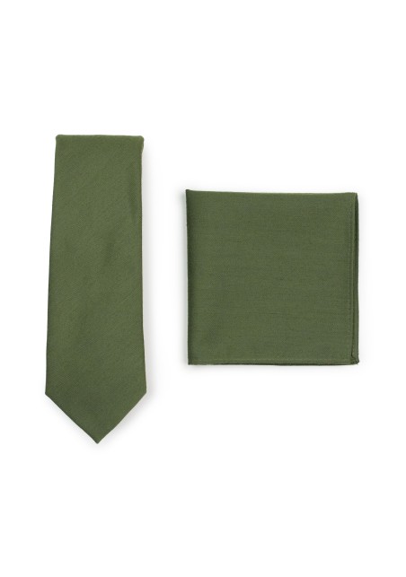 Olive Skinny Tie Set