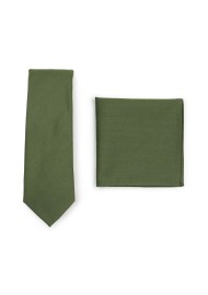 Olive Skinny Tie Set