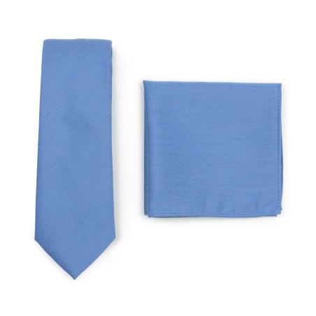 Ash Blue Tie and Hanky Set
