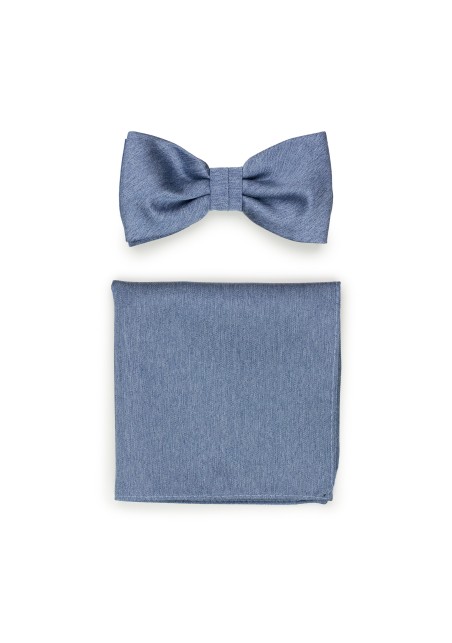 Steel Blue Bow Tie Set