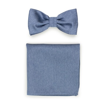 Steel Blue Bow Tie Set