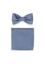 Steel Blue Bow Tie Set