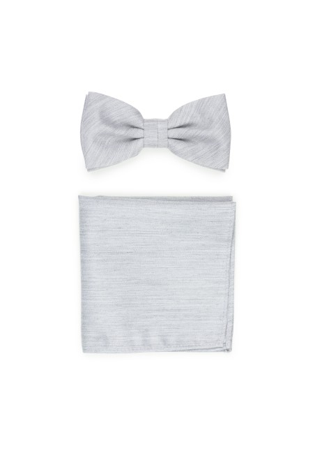Linen Textured Bowtie Set in Mystic Gray
