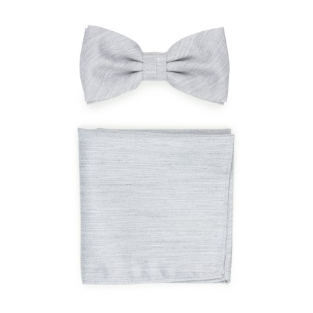 Linen Textured Bowtie Set in Mystic Gray
