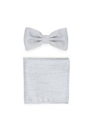 Linen Textured Bowtie Set in Mystic Gray
