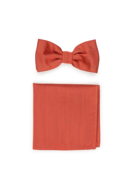 Matte Bowtie Set in Cinnamon Orange