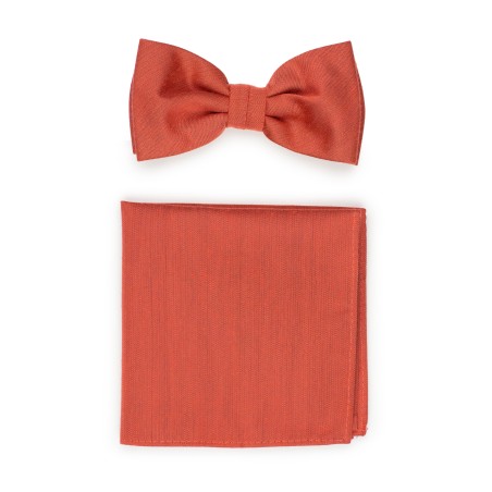 Matte Bowtie Set in Cinnamon Orange