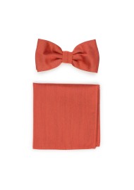 Matte Bowtie Set in Cinnamon Orange