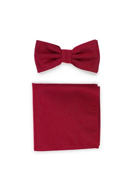 Woolen Bowtie Set in Sedona Red