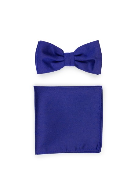 Matte Mens Bow Tie Set in Ultramarine