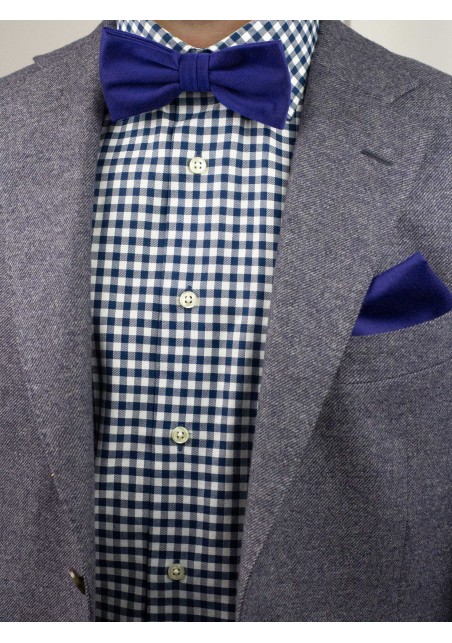 Matte Mens Bow Tie Set in Ultramarine Styled