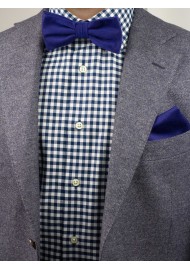 Matte Mens Bow Tie Set in Ultramarine Styled