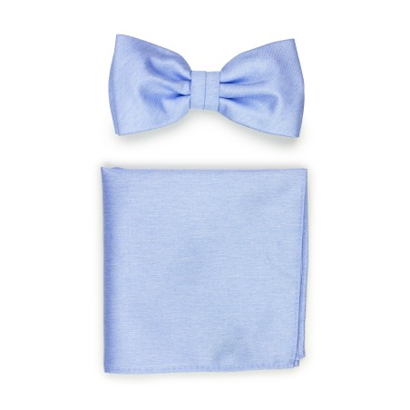 Pastel Blue Bowtie Set in Linen Texture