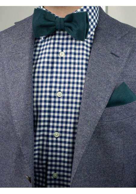 Forest Green Bow Tie Set Styled