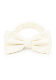 Cream Linen Textured Bow Tie
