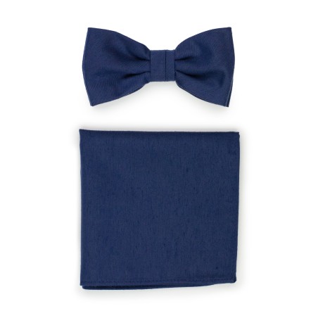 Matte Navy Bowtie Hanky Set