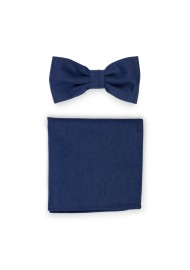 Matte Navy Bowtie Hanky Set