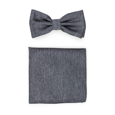 Matte Charcoal Bowtie Set