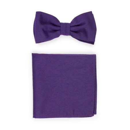 Grape Purple Bowtie Set in Matte Finish