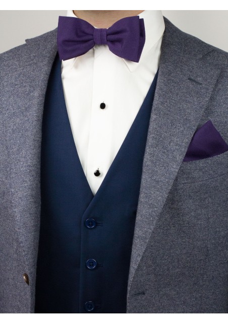 Grape Purple Bowtie Set in Matte Finish Styled