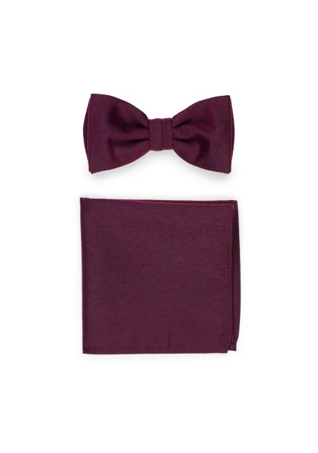 Matte Burgundy Bowtie Set