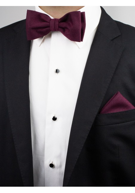 Matte Burgundy Bowtie Set Styled