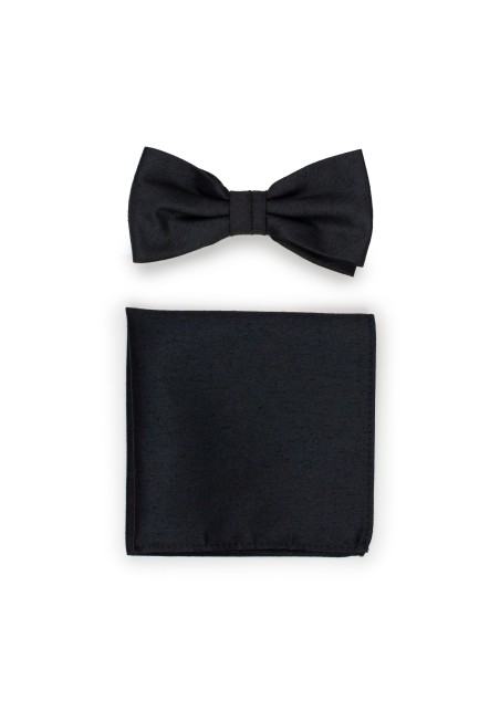 Matte Black Bowtie Set