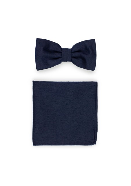 Midnight Bow Tie Set in Matte Finish