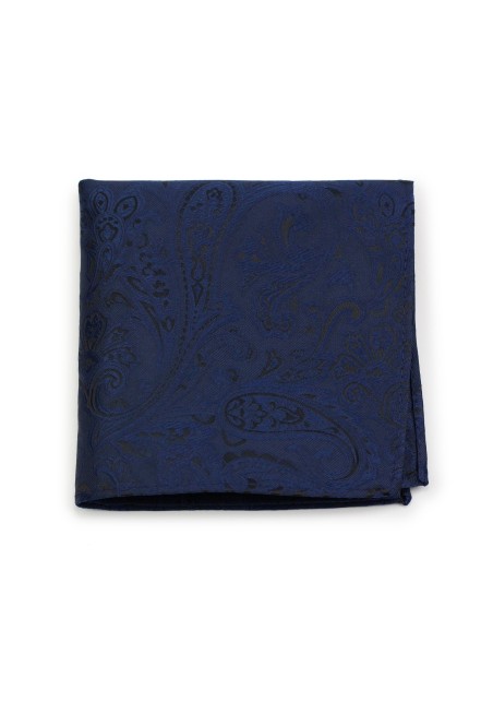 Paisley Pocket Square in Midnight Navy