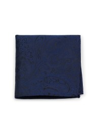 Paisley Pocket Square in Midnight Navy