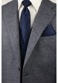 Paisley Tie Set in Midnight Navy Styled