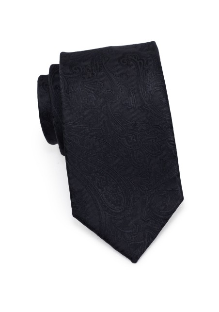 Wedding Paisley Tie in Jet Black