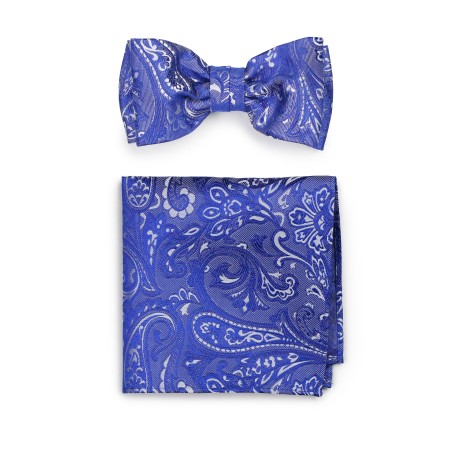Morning Glory Paisley Bow Tie and Pocket Square Set