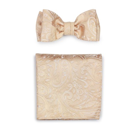 Formal Wedding Bow Tie Set in Golden Champagne