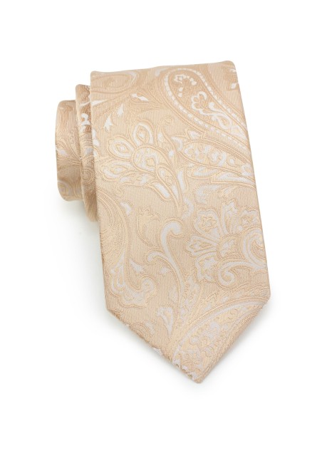 Mens Paisley Tie in Golden Champagne