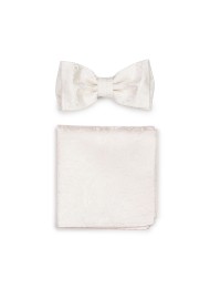 Formal Paisley Bow Tie Set in Ivory