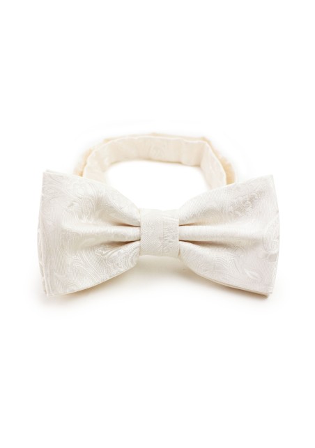 Formal Paisley Bow Tie in Ivory