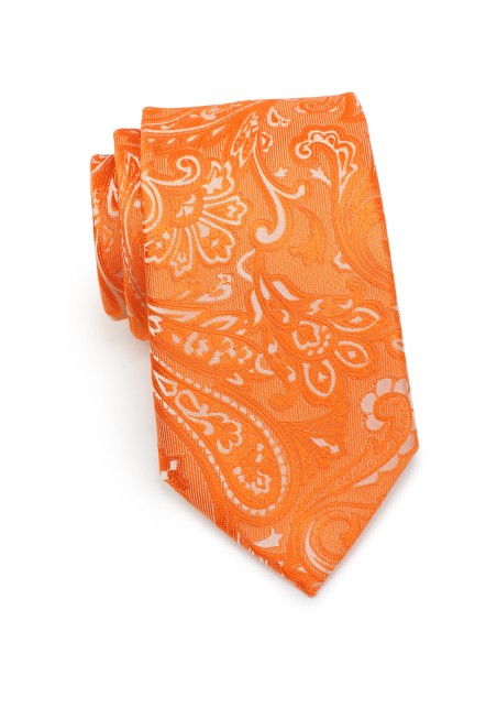 Mens Tie with Paisley Design in Mandarin