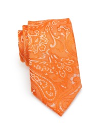 Mens Tie with Paisley Design in Mandarin