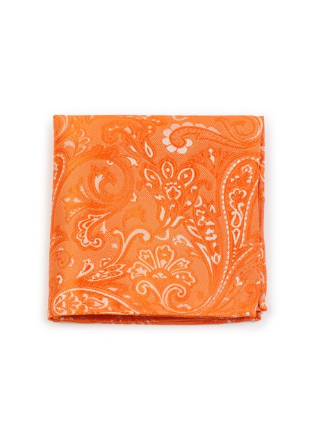 Paisley Weave Pocket Square in Mandarin