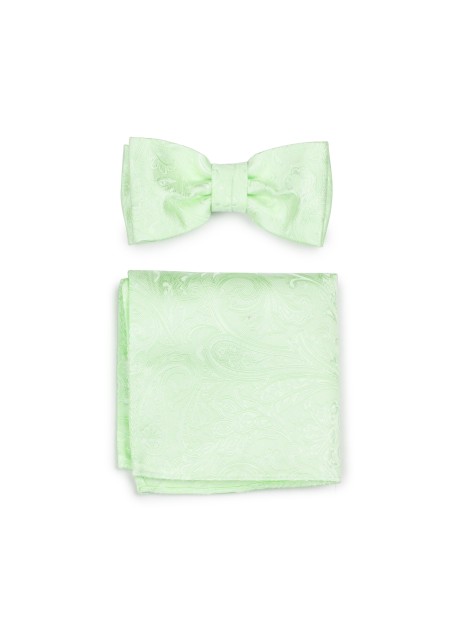 Wedding Bow Tie and Hanky Set in Seafoam Green