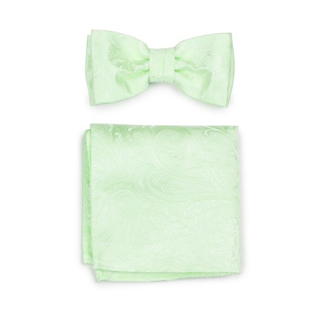 Wedding Bow Tie and Hanky Set in Seafoam Green