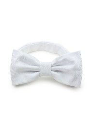 Solid Bright White Paisley Bow Tie